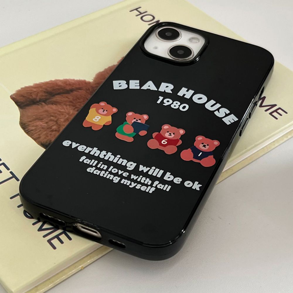 Ốp Điện Thoại TPU Mềm Siêu Mỏng Hình Gấu Cho IPhone 11 14 13 12 Pro Max XS XR 7 8 Plus