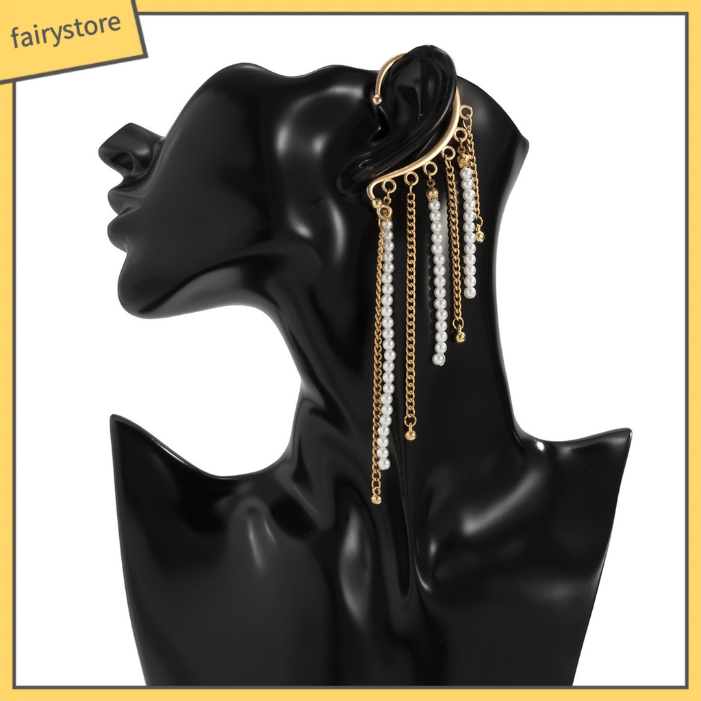 1 Khuyên Kẹp Vành Tai Tua Rua Phong Cách Vintage Tinh Tế Cho Đám Cưới