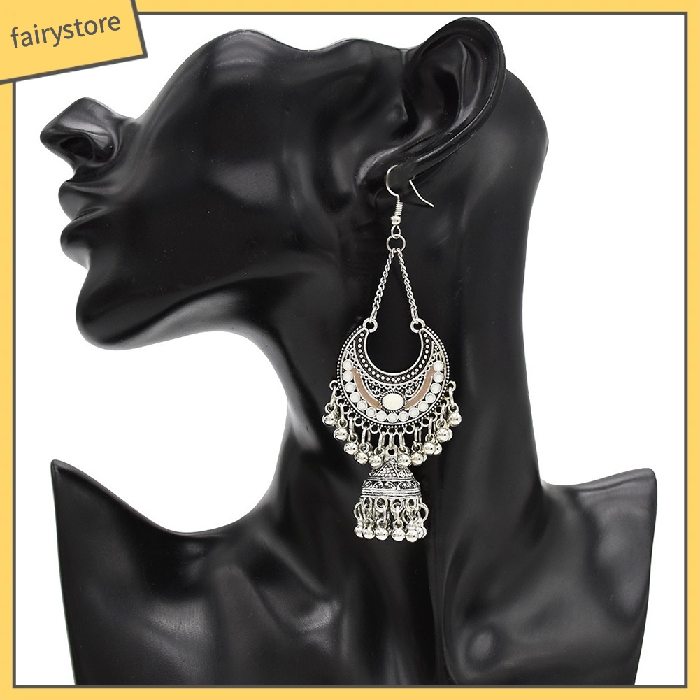 Bông Tai Tua Rua Hình Chuông Phong Cách Bohemian Cổ Điển Dành Cho Nữ