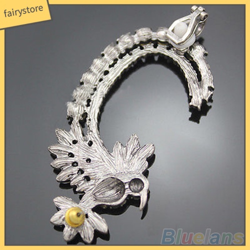 1 Bông Tai Đeo Vành Tai Hình Chim Ruồi Đính Đá Kiểu Vintage Cho Nữ