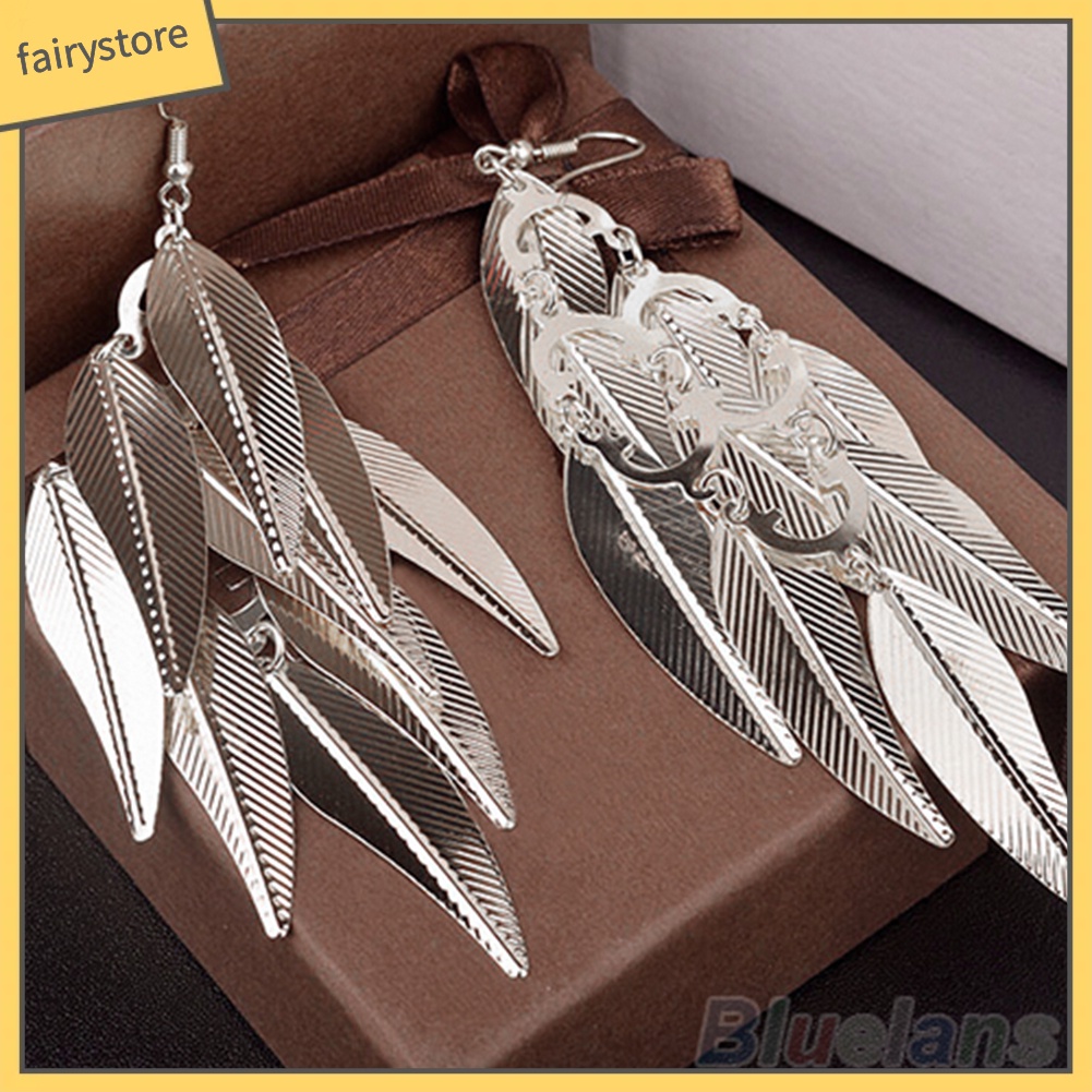 [FRO] Bông Tai Thả Hình Lá Nhiều Lớp Phong Cách Baroque Cổ Điển Cho Nữ