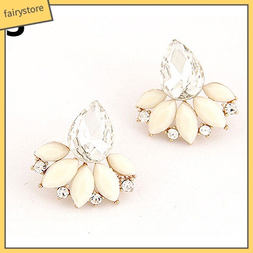 Đôi Bông Tai Hình Giọt Nước Đính Đá Thời Trang Cho Nữ
