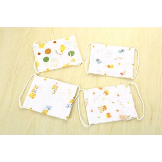 Khẩu Trang Vải Xô Họa Tiết Dễ Thương Bảo Vệ An Toàn Cho Bé embe.s