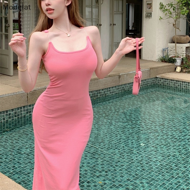 Mfc Đầm Hai Dây Dáng Ôm Thời Trang Mùa Hè Cho Nữ