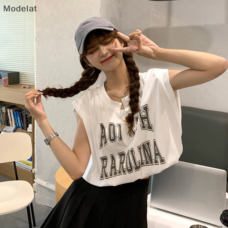 Mfc Áo Thun Không Tay Dáng Rộng In Chữ Phong Cách Hàn Quốc Cho Nữ WTD