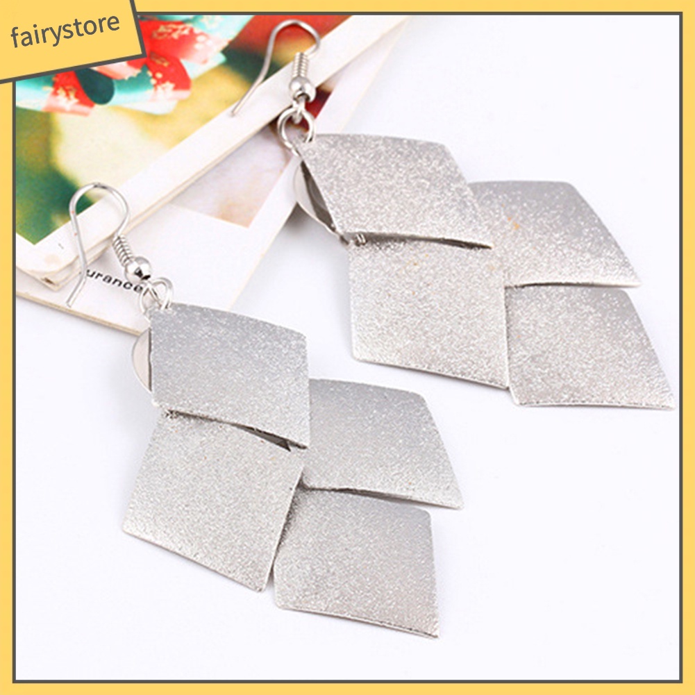 [FRO] Bông Tai Móc Treo Dáng Dài Hình Thoi Lấp Lánh Cho Nữ