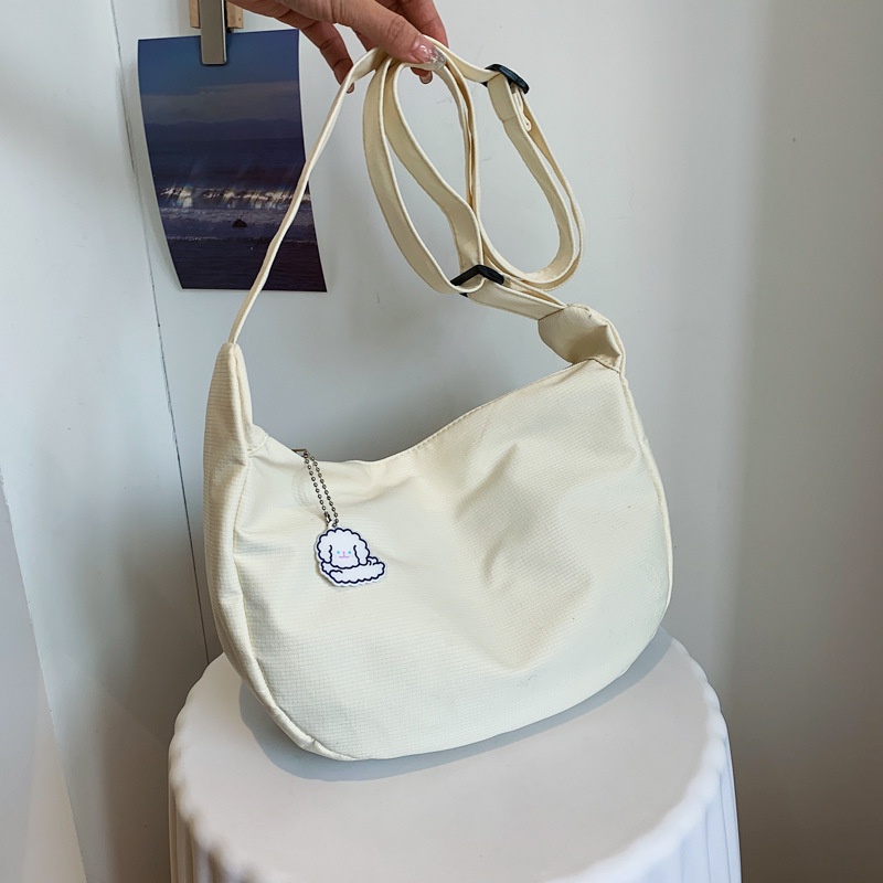 Túi Xách Đeo Vai Màu Trơn Chất Liệu Mềm Mại Phong Cách Retro Nhật Bản Dành Cho Nữ