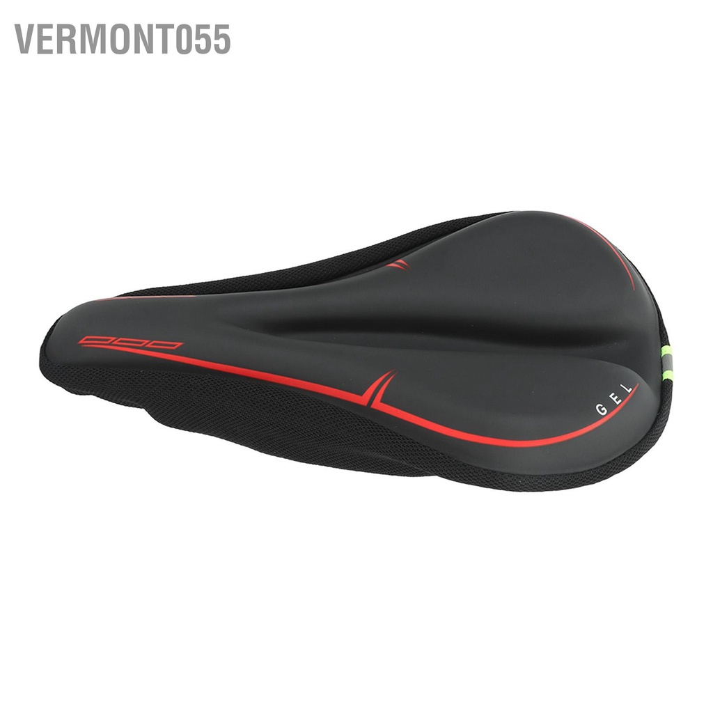 Vermont055 Hẹp Xe Đạp Miếng Làm Dày Silicone Mềm Thoáng Khí Ghế Có Phản Quang Cảnh Báo Tập Thể Dục Đen Đỏ