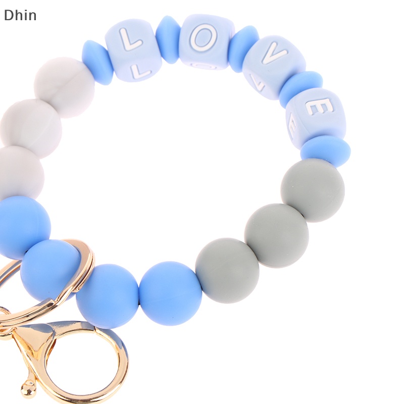 [Dhin] Móc Khóa / Vòng Tay / Móc Khóa Chuỗi Hạt Phối Tua Rua Bằng Silicone