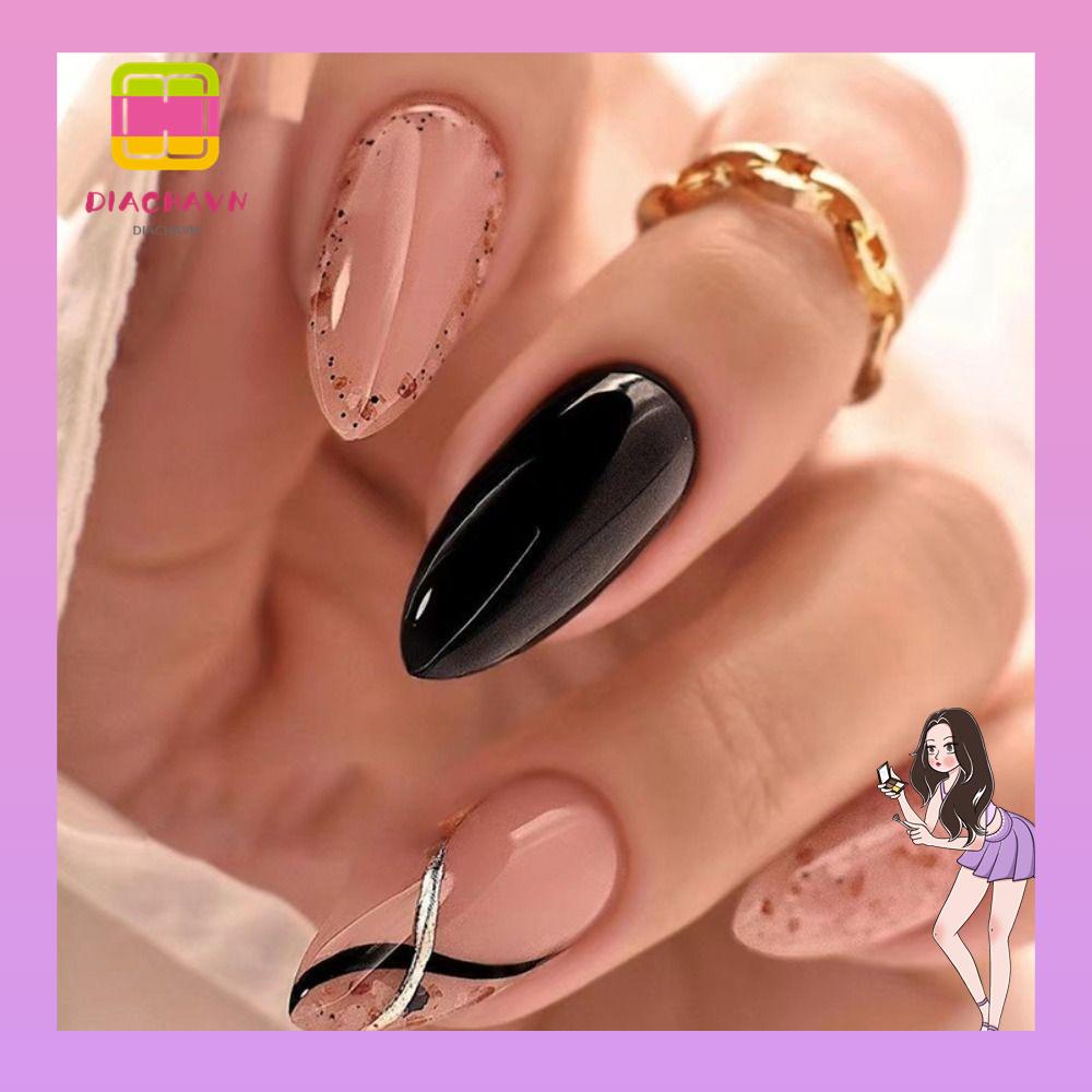 Set 24 Móng Tay Giả Dạng Nhấn Phong Cách Pháp