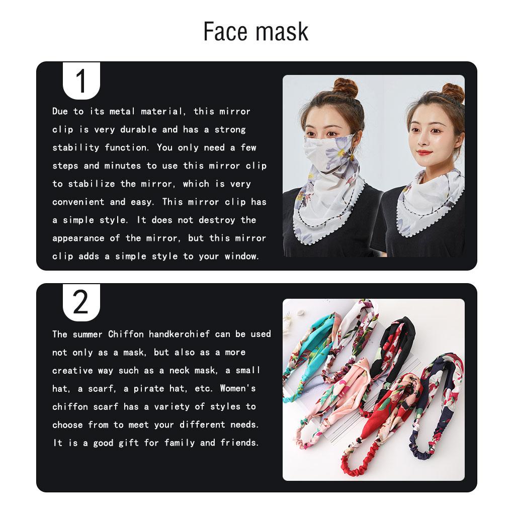 Khăn Choàng Cổ Bandanas Chiffon Mỏng In Họa Tiết Hoa Đa Năng Cho Nữ