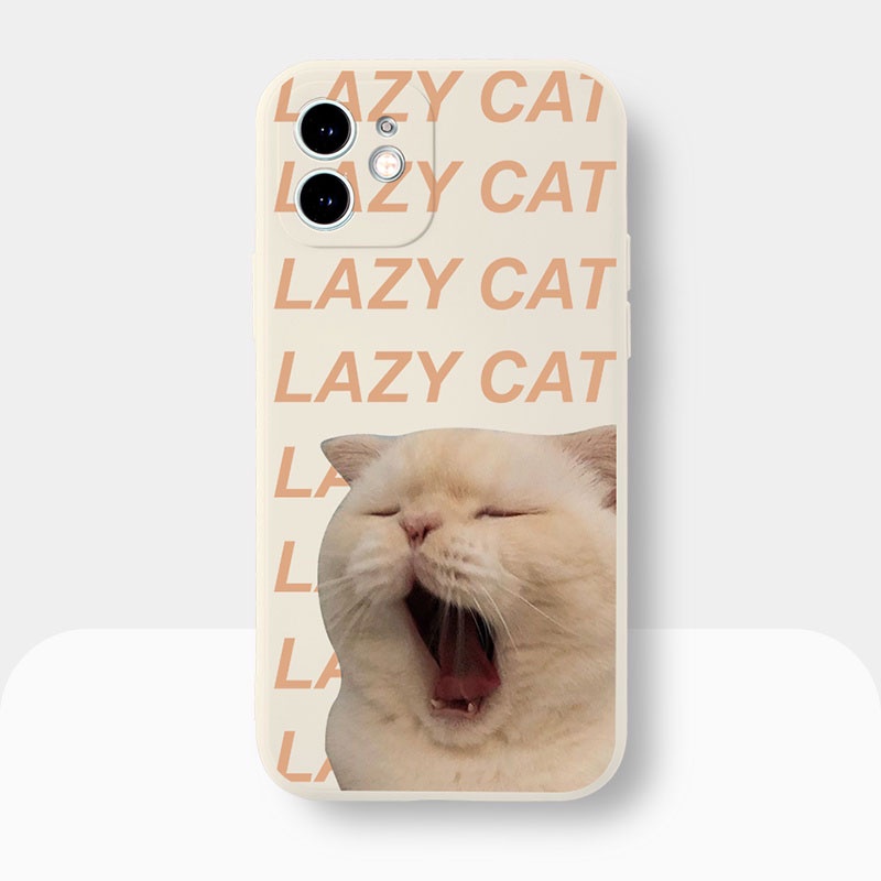 Ốp lưng IPhone  mèo ngáp ngủ cạnh vuông 6/6plus/6s/6splus/7/7plus/8/8plus/x/xr/xs/11/12/13/14/Pro/Plus/Promax BVC872