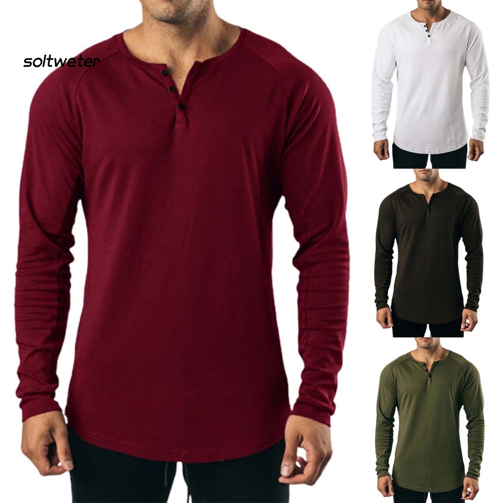 Áo Sơ Mi Tay Dài Dáng Rộng Màu Trơn Cài Khuy Thời Trang Mùa Thu Cho Nam