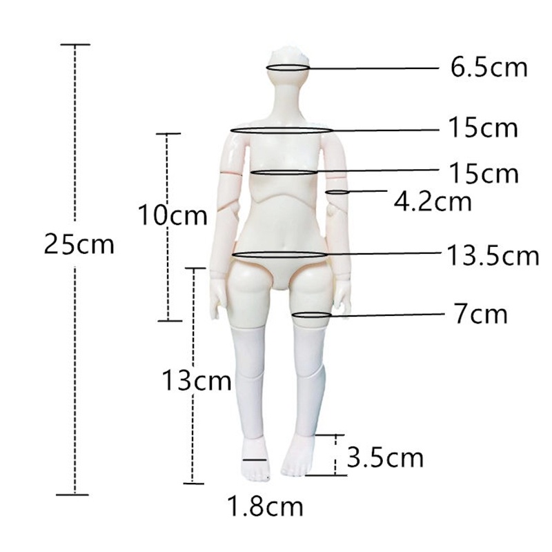 Đầu Búp Bê bjd Trang Điểm 1 / 6 Có Khớp Nối diy Mới