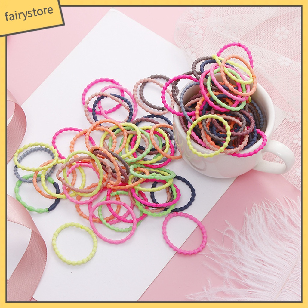 Set 50 Dây Thun Buộc Tóc 3cm Co Giãn Thời Trang Cho Nữ