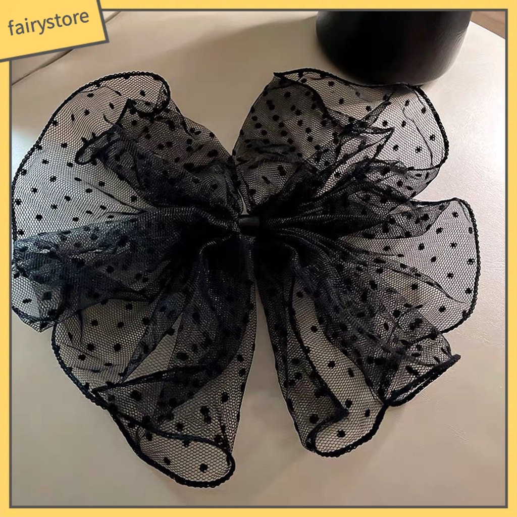 Kẹp Tóc Nơ Chấm Bi Co Giãn Tốt Phong Cách Hàn Quốc Cho Nữ