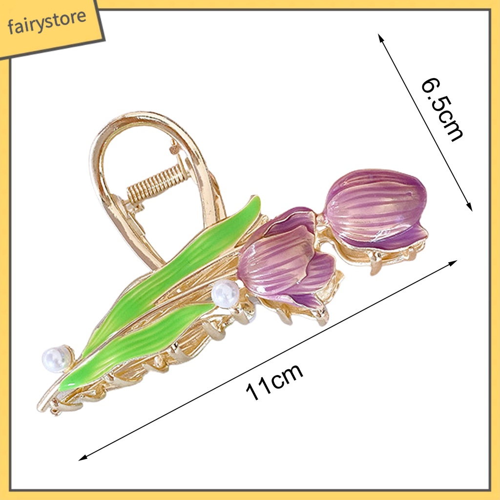[FRO] Kẹp Tóc Càng Cua Tạo Kiểu Tóc Hoa Tulip Viền Mịn Màng Tinh Tế Cao Cấp Phong Cách Ngọt Ngào Sang Trọng Cho Nữ