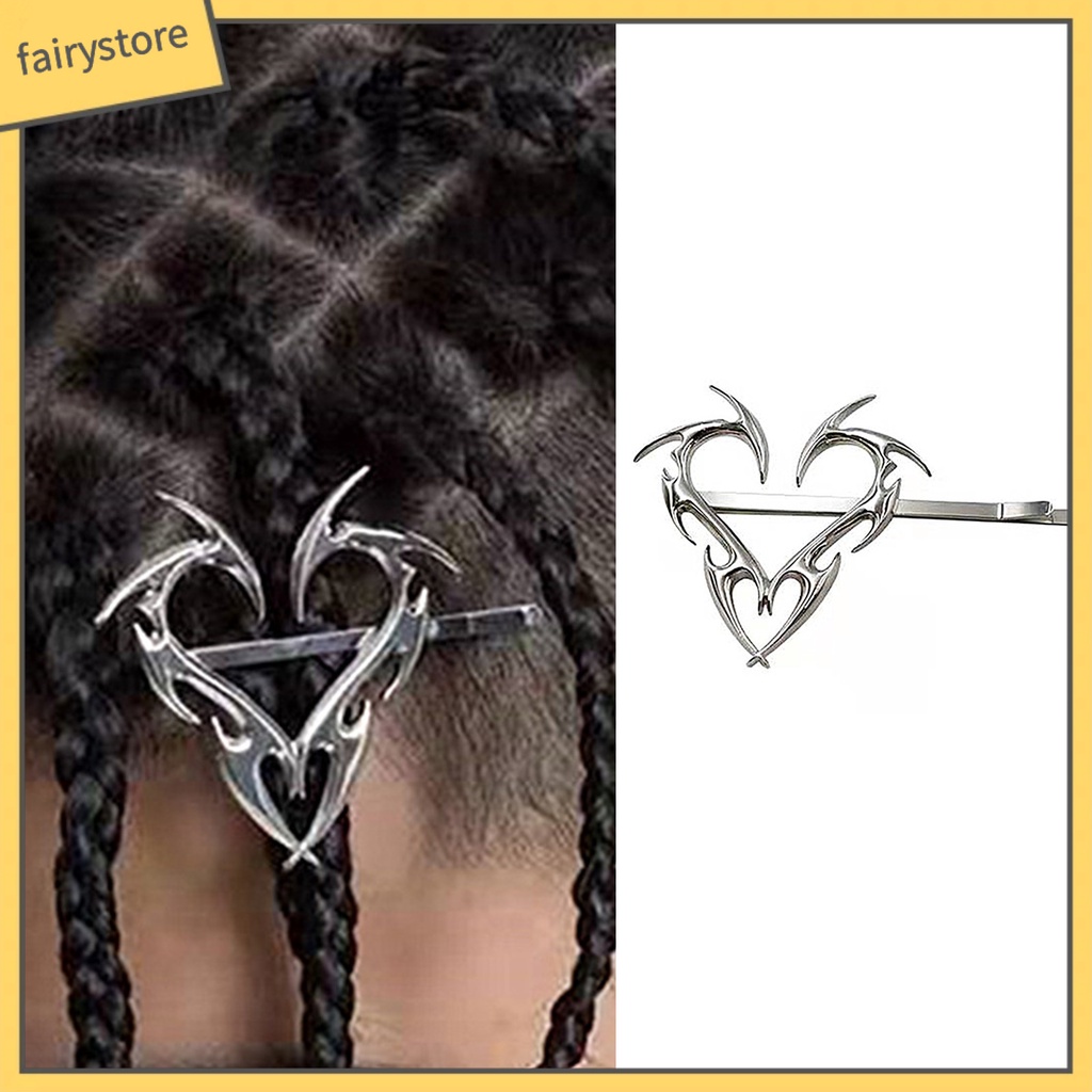 [FRO] Kẹp Tóc Dạng Phi Tiêu Hình Học Trái Tim Màu Bạc Phong Cách Hip Hop Cá Tính Tinh Tế Tốt Cho Cuộc Sống Hàng Ngày