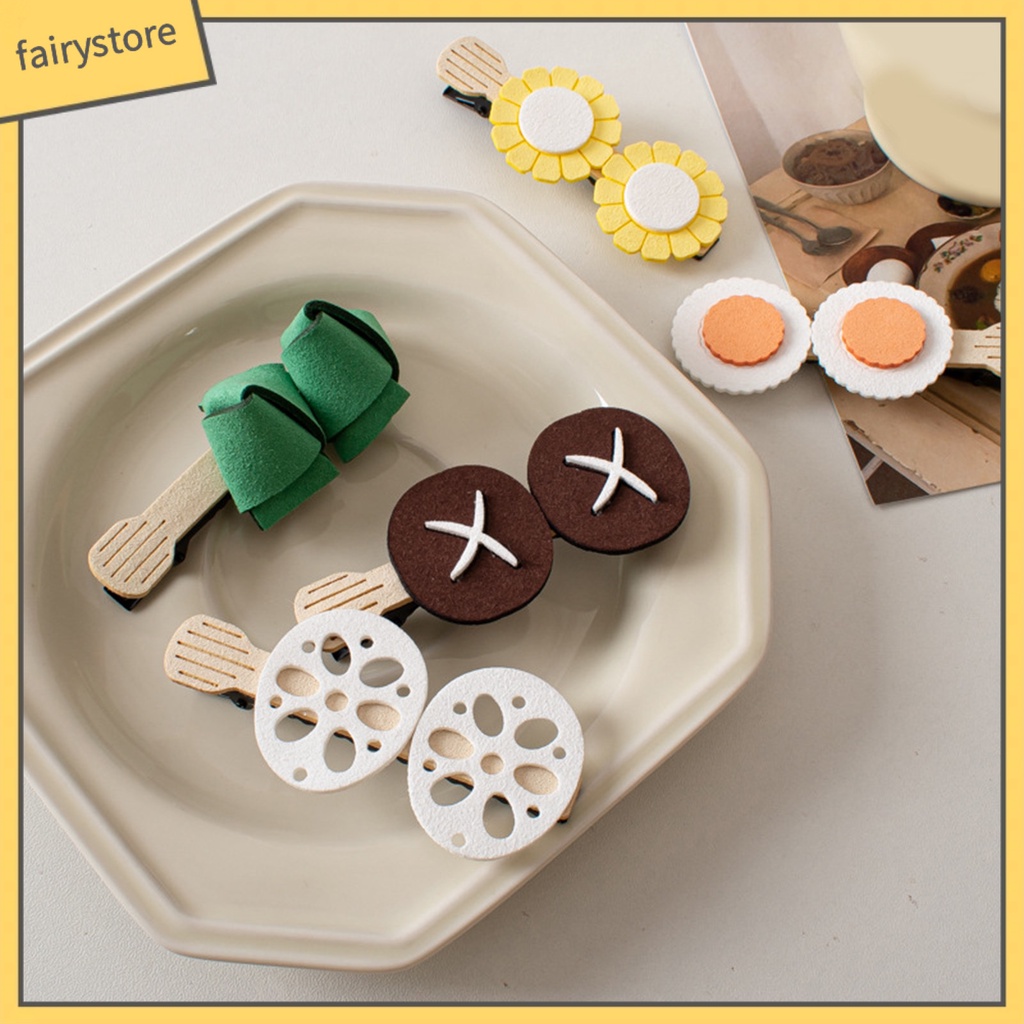 Kẹp Tóc Hình Cây Nấm Viền Dài Chống Trượt Bằng Thép Không Gỉ