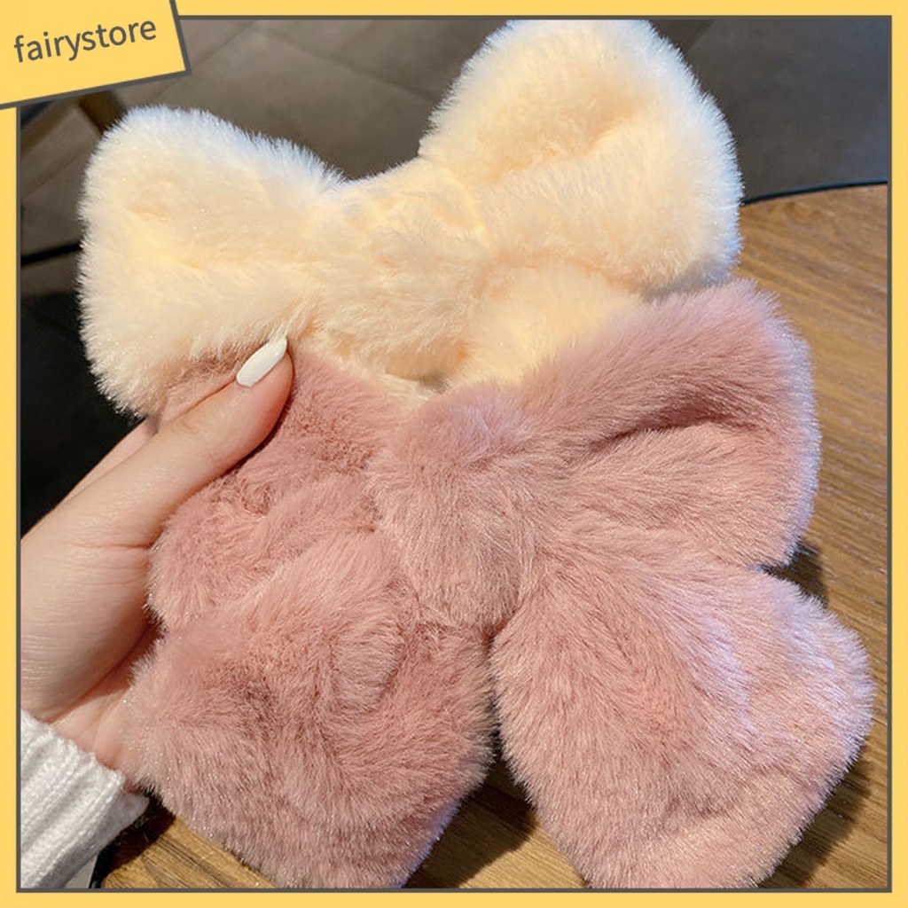 Kẹp Tóc Nơ Lớn Bằng Vải Flannel Thoải Mái Dễ Thương Cho Nữ