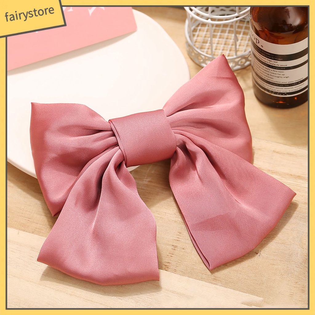 Kẹp Tóc Hình Nơ Co Giãn Màu Sắc Đơn Giản Cho Bé