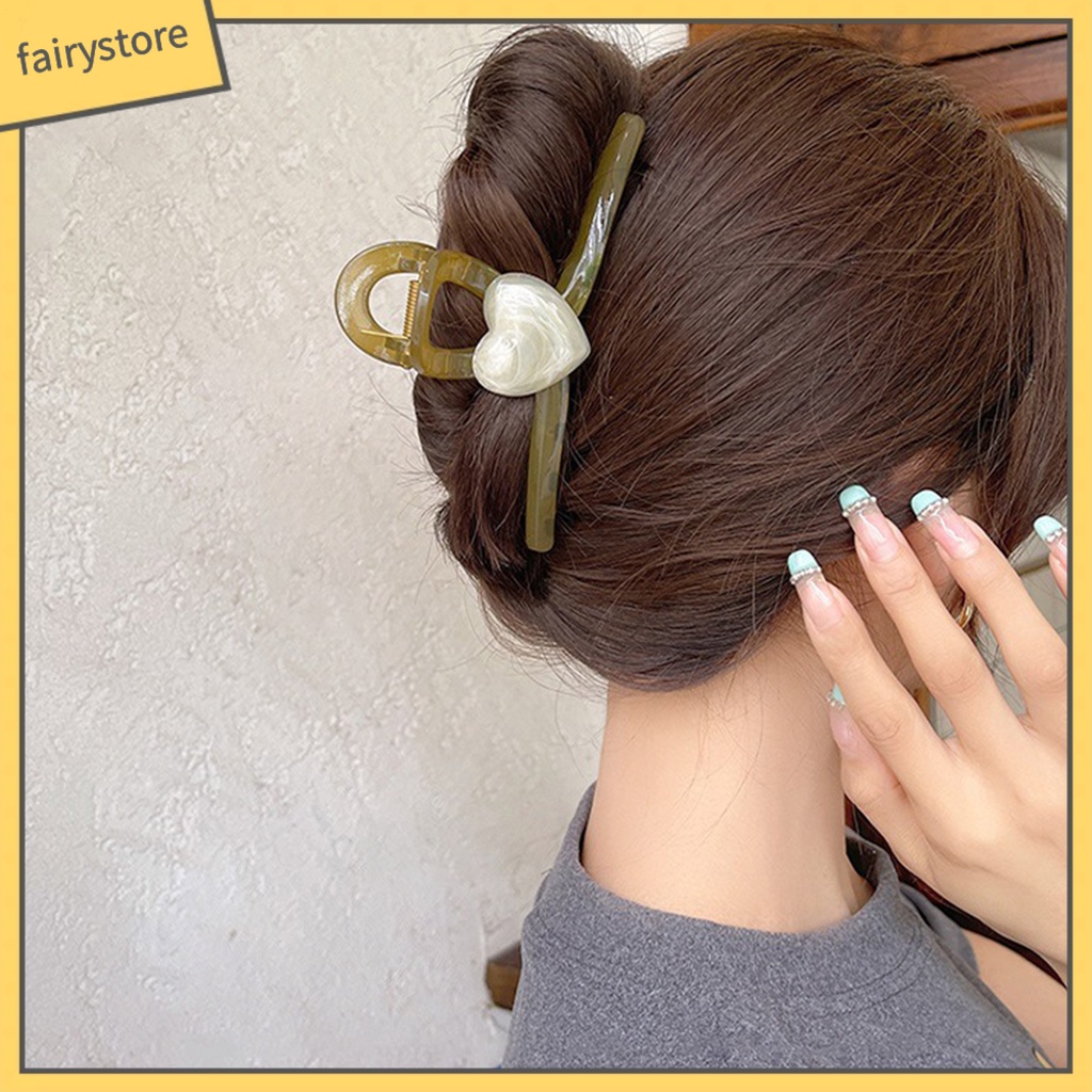 Kẹp Tóc Càng Cua Hình Trái Tim Màu Sắc Ngọt Ngào Cho Nữ