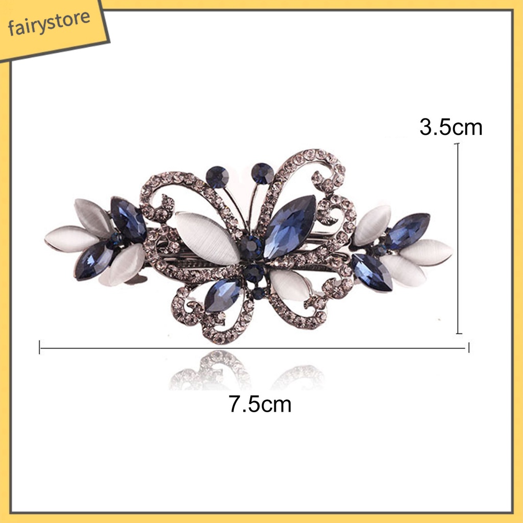 Kẹp Tóc Hình Bướm Đính Đá Phong Cách Vintage