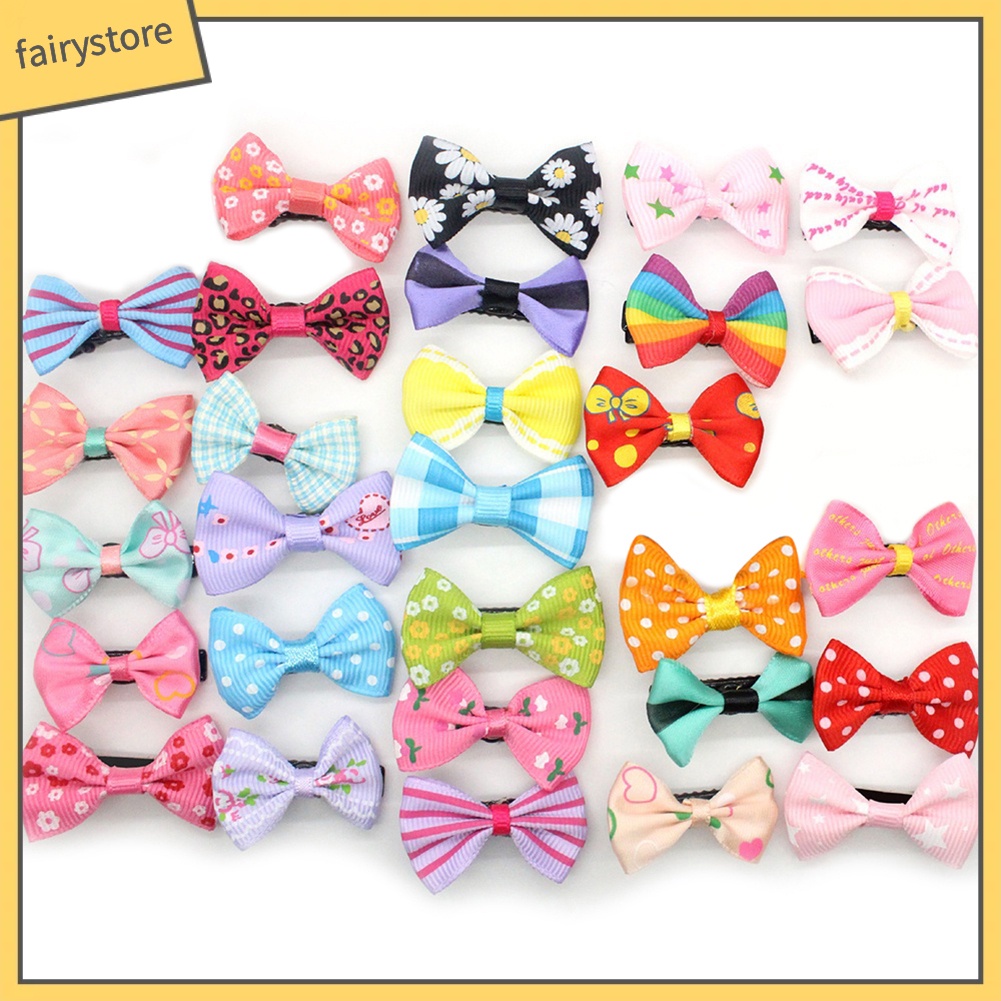 Set 10 Kẹp Tóc Nơ Nhiều Màu Sắc Cho Bé Gái