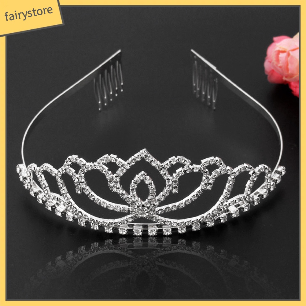 Cài Tóc Hình Vương Miện Đính Đá Lấp Lánh Trang Nhã Cho Nữ