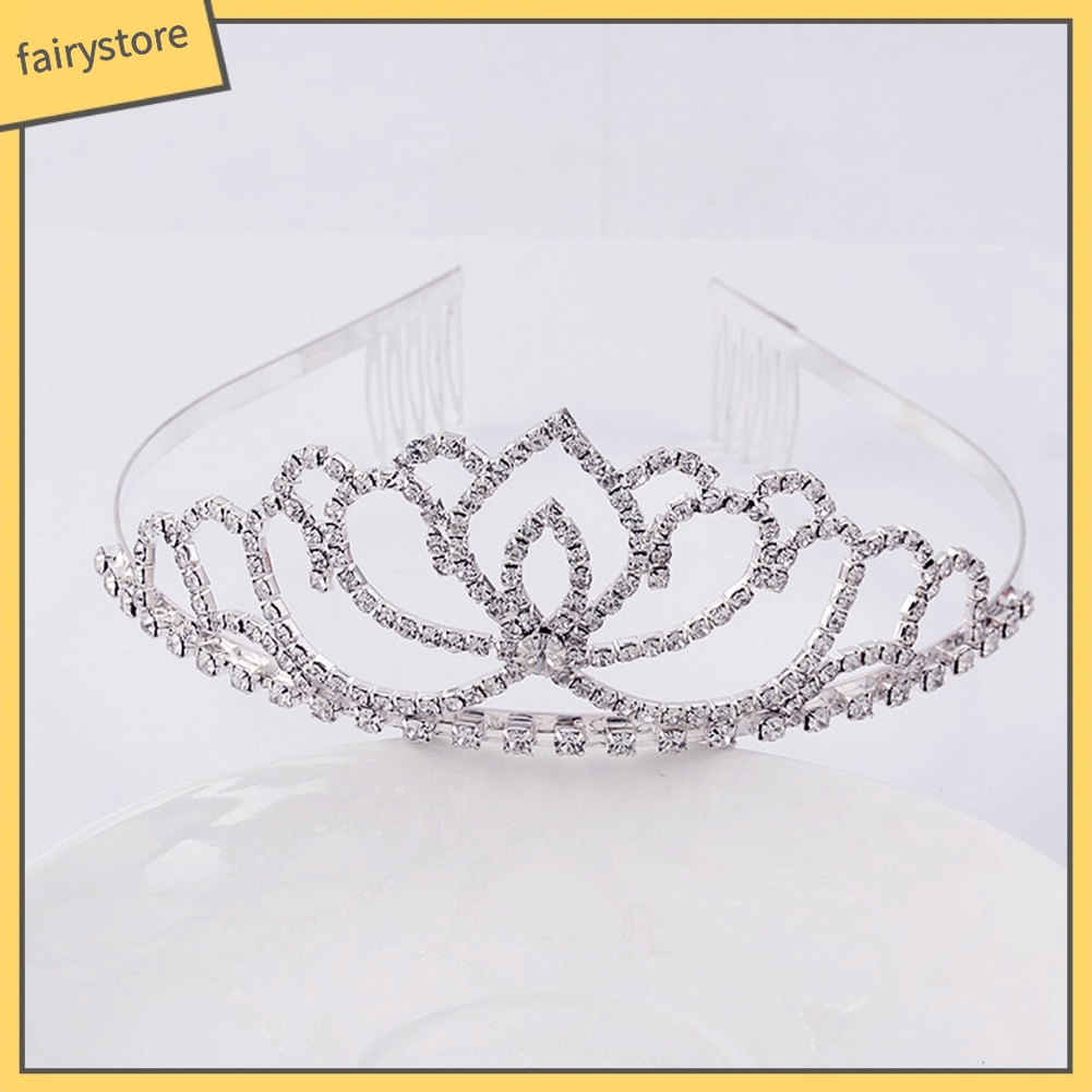 Cài Tóc Hình Vương Miện Đính Đá Lấp Lánh Trang Nhã Cho Nữ