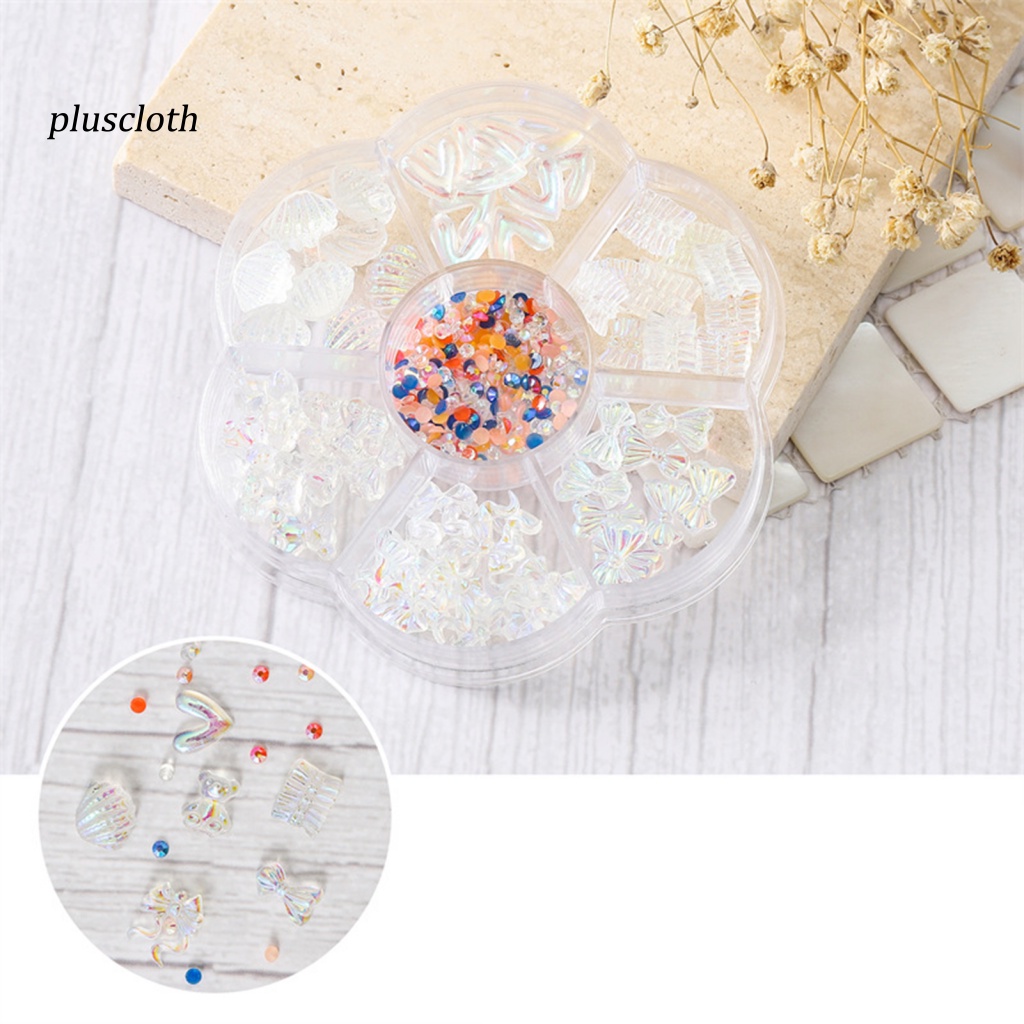 1 Hộp Phụ Kiện Trang Trí Móng Tay Hình Gấu Hoạt Hình 3D