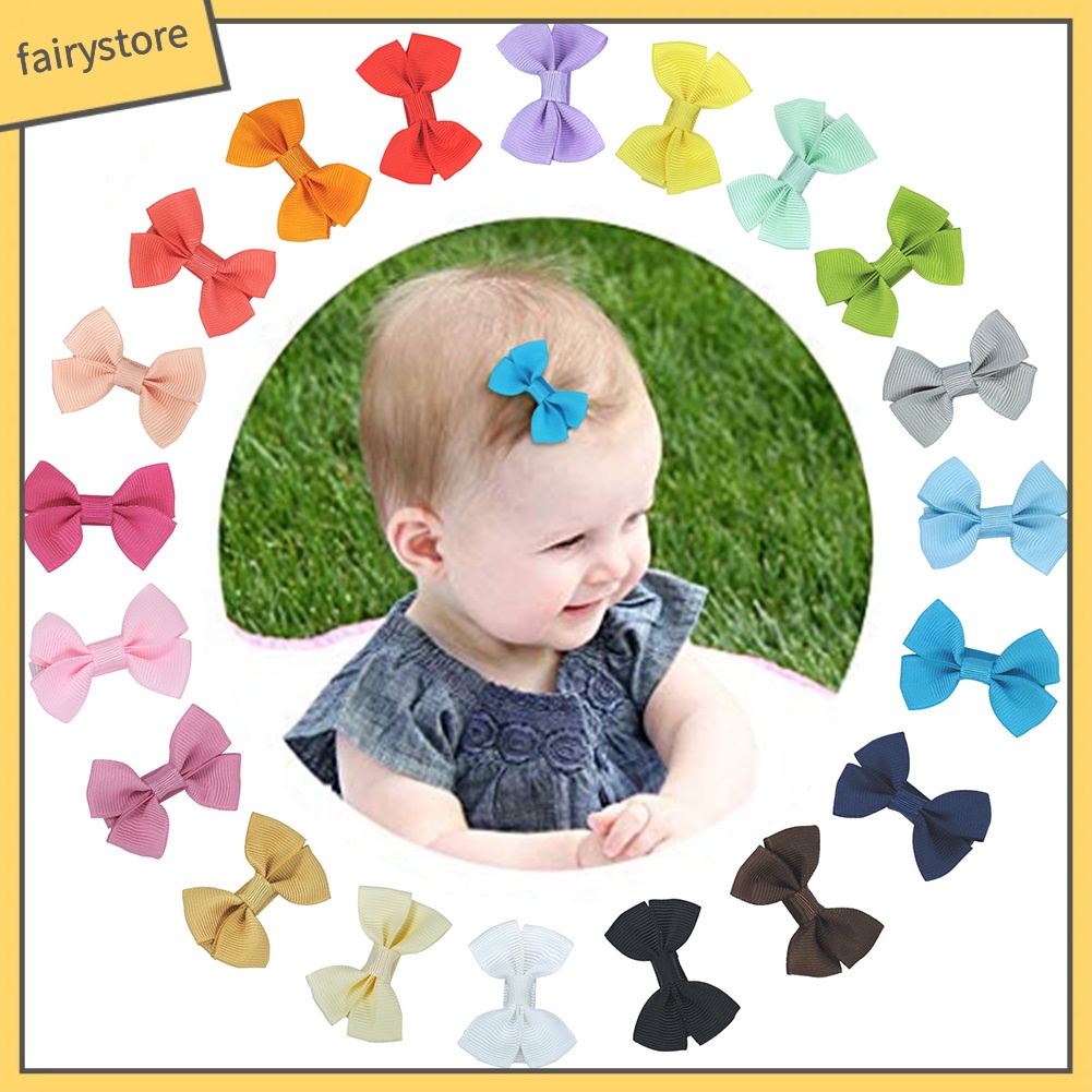 1 Kẹp Tóc Nơ Mini Màu Trơn Thời Trang Cho Bé Gái