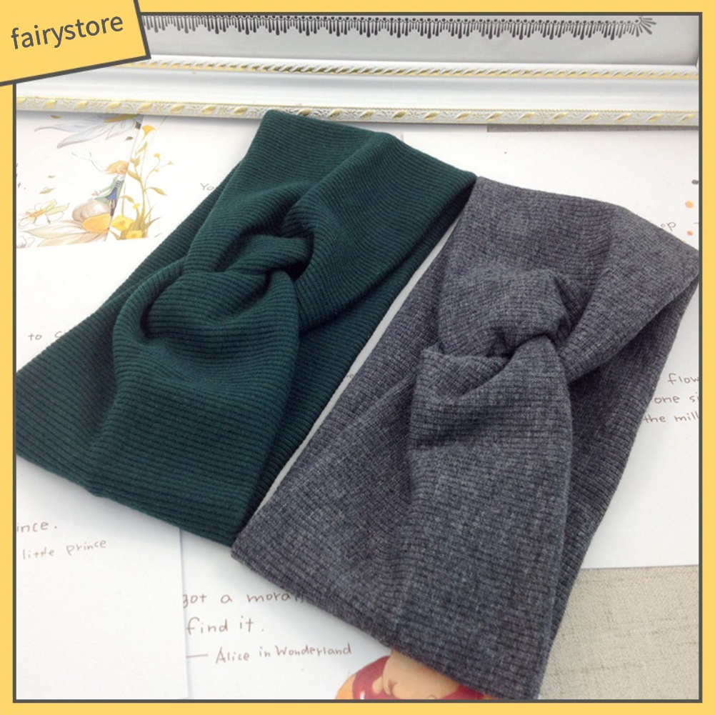 Băng Đô Cài Tóc Co Giãn Màu Trơn Thời Trang Cho Nữ