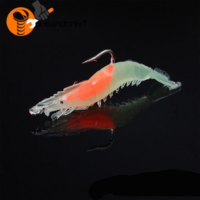 Mồi Câu Cá Giả Hình Tôm Dạ Quang Mềm Mại Tiện Dụng