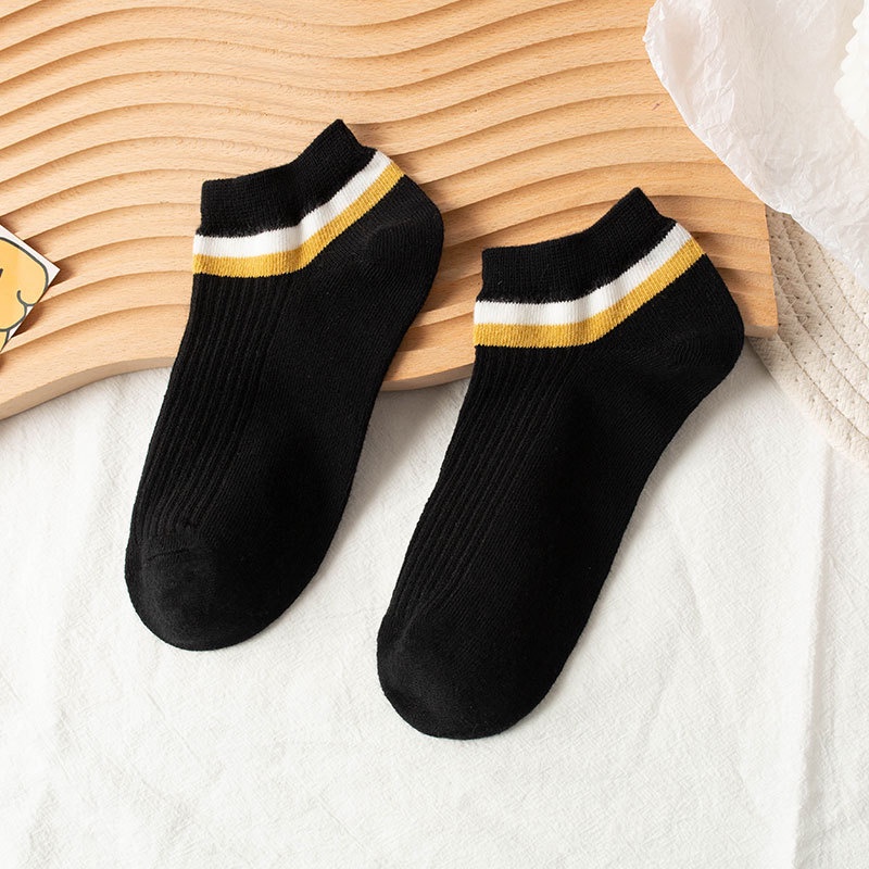Vớ Cotton Cổ Thuyền Họa Tiết Kẻ Sọc Đơn Giản Thời Trang 2022 Cho Nữ