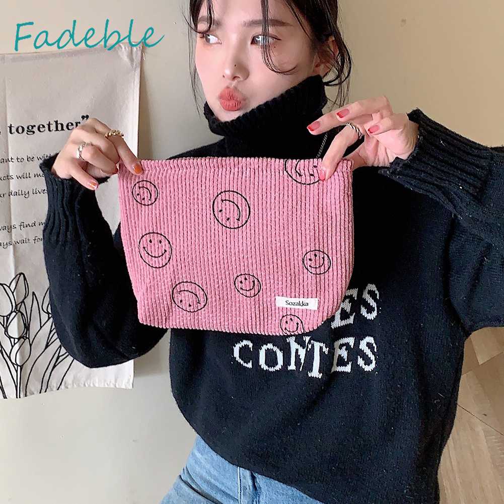 Túi Đựng Mỹ Phẩm Bằng Vải Nhung Có Thể Giặt Sạch Tiện Dụng