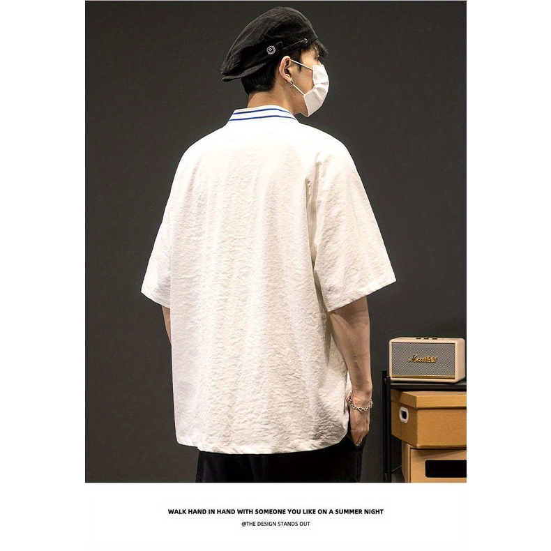 Áo Sơ Mi Tay Ngắn Phong Cách Hong Kong Thời Trang Mùa Hè Mới Cho Nam