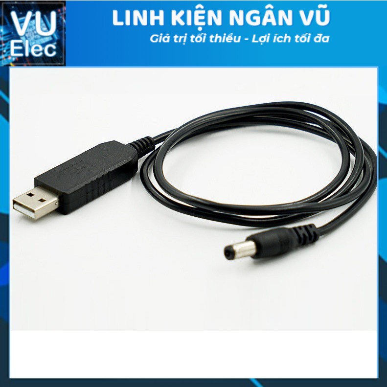 Dây nguồn USB kích sạc dự phòng lên 9 - 12V cho wifi