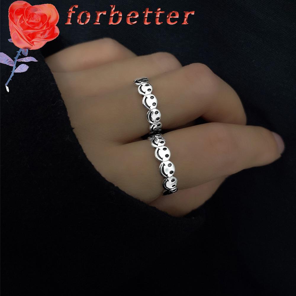 Nhẫn Cặp Hình Mặt Cười Phong Cách Punk Hip Hop Cổ Điển|Phụ Kiện Thời Trang Cổ Điển Có Thể Điều Chỉnh Màu Sắc