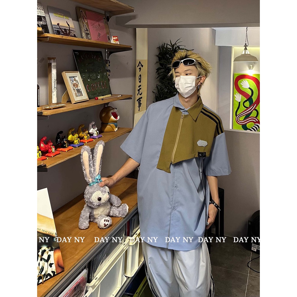 Áo Sơ Mi Tay Ngắn Dáng Rộng Phong Cách Đường Phố Mỹ Thời Trang Mùa Hè Cho Nam Và Nữ