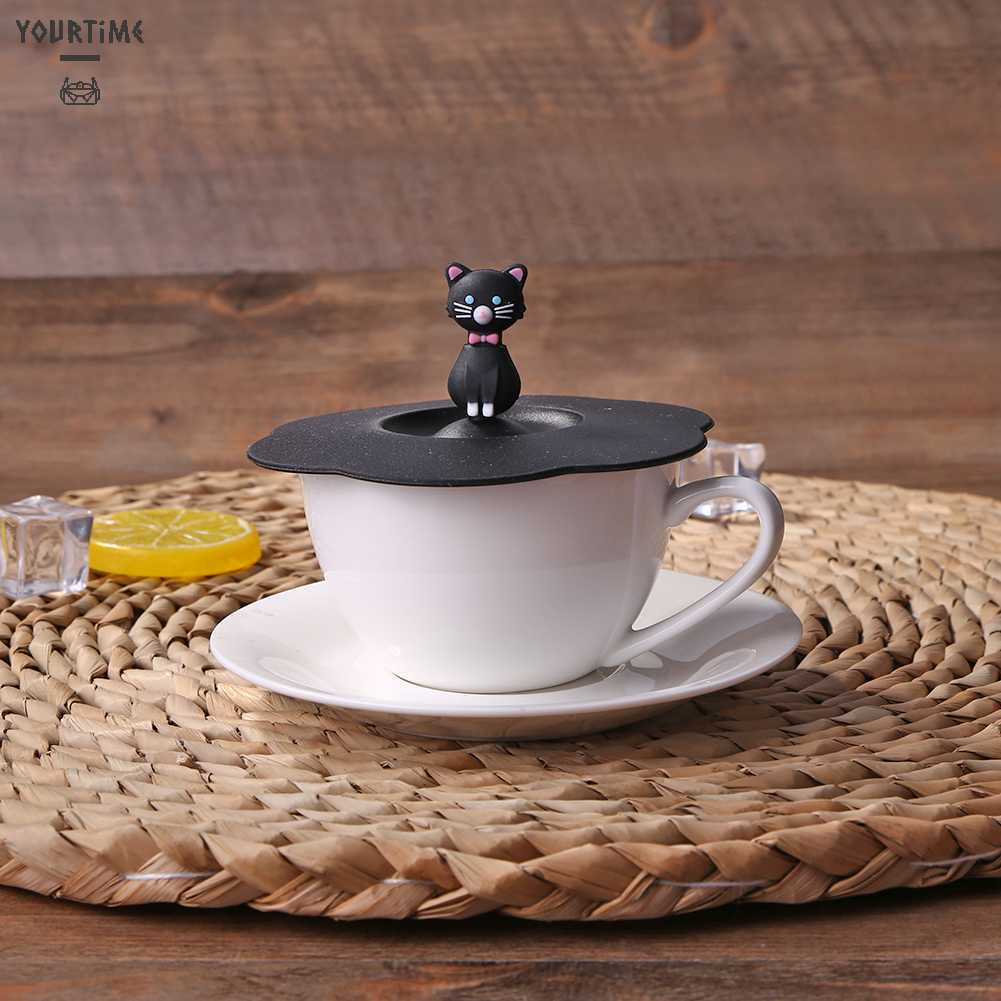 Nắp Đậy Cốc Nước Bằng Silicon Trong Suốt Chịu Nhiệt Chống Tràn Kiểu Hoạt Hình Dễ Thương