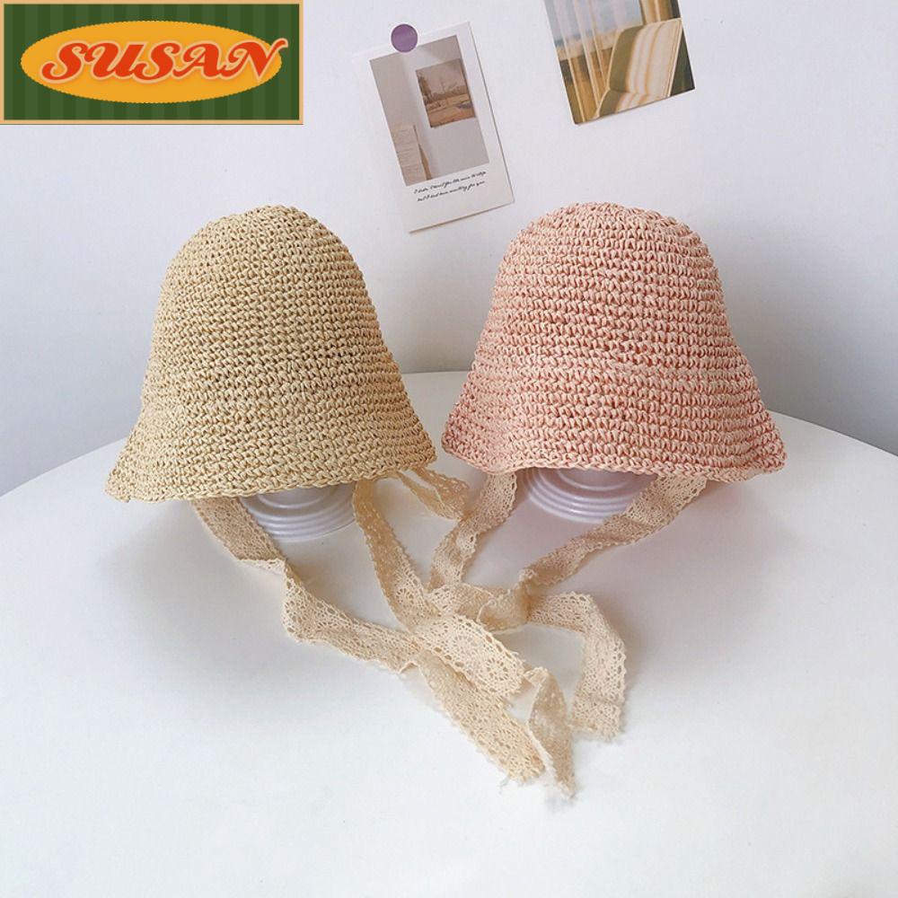 Mũ Chống Nắng Đi Biển Phối Ren Kiểu Công Chúa Xinh Xắn Cho Bé Gái