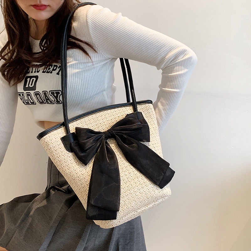 Túi Cói Đeo Vai Sức Chứa Lớn Mẫu Mới 2023 Thời Trang Mùa Hè Cho Nữ