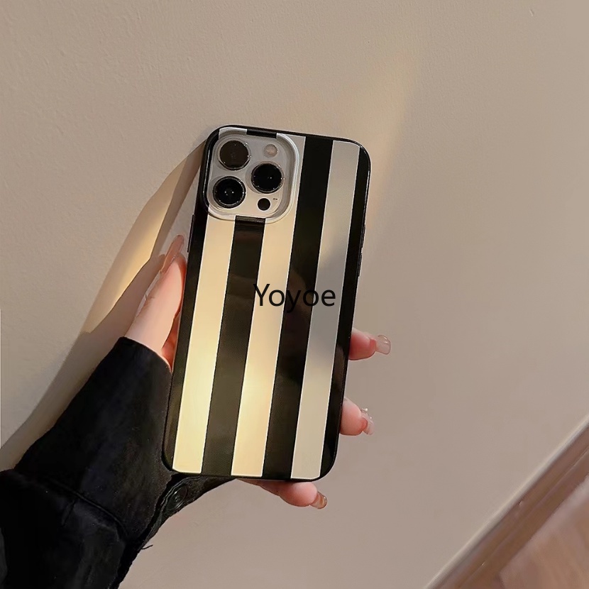 Ốp Điện Thoại Silicone Mềm Chống Sốc Họa Tiết Sọc Trắng Đen Cho iPhone 13 12 11 14 Plus Pro Max X XS Max XR 7 8 Plus SE