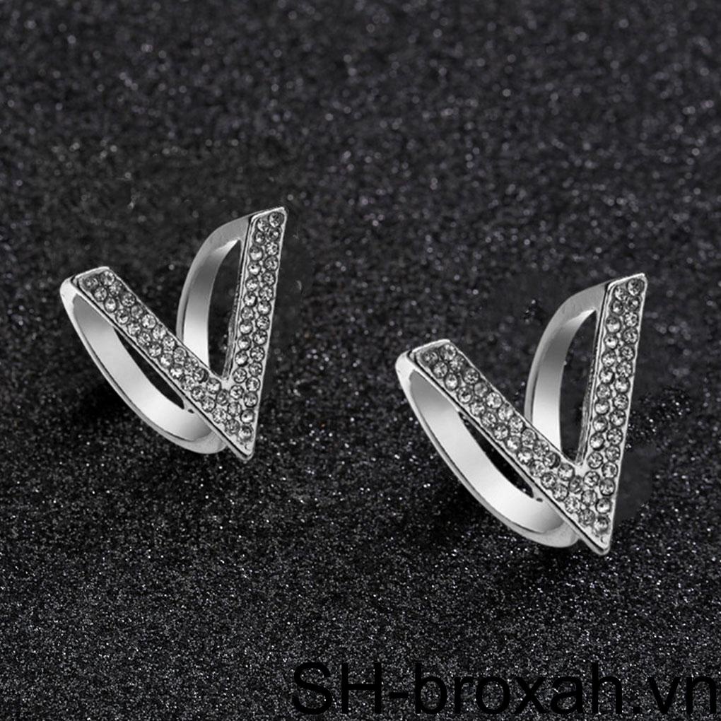 Ghim Cài Khăn Choàng Hình Chữ V Đính Pha Lê Thời Trang