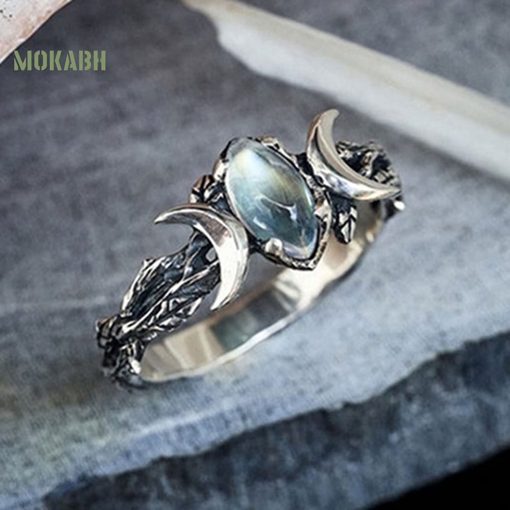 [Mok Abh] Nhẫn Đính Đá Theo Phong Cách Bohemia Cổ Điển