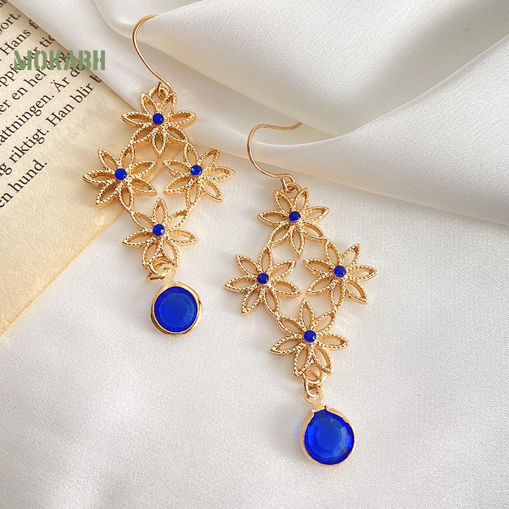 1 Đôi Bông Tai Móc Hình Hoa Rỗng Theo Phong Cách Bohemian