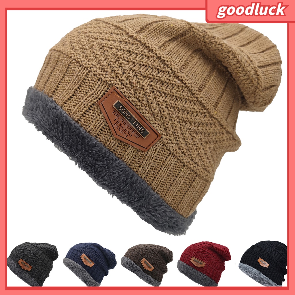 Mũ beanie Dệt Kim Dày Dặn Mềm Mại Giữ Ấm Chống Lạnh Màu Trơn Dành Cho Nam Nữ Mặc Hàng Ngày