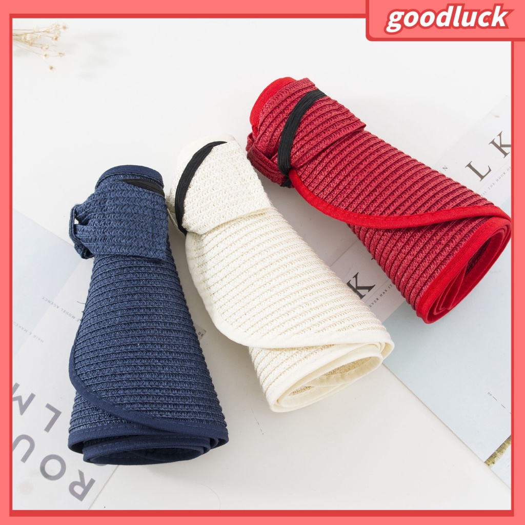 Mũ Chống Nắng Rộng Vành Hở Chóp Hấp Thụ Mồ Hôi Đính Nơ Sau Lưng