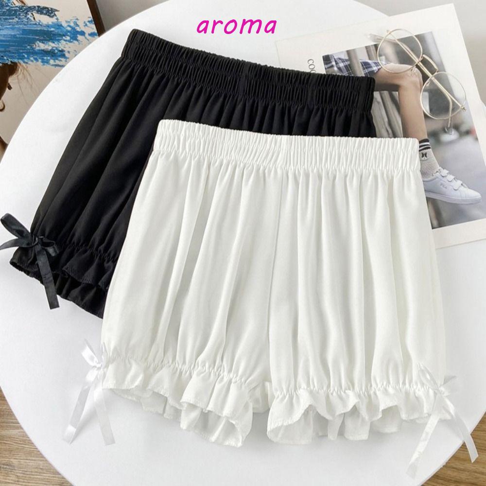 Quần Short An Toàn Co Giãn Đính Nơ Phong Cách Lolita Hàn Quốc Dễ Thương Cho Nữ
